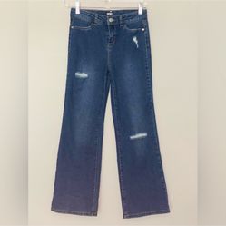 DKNY Distressed Blue Wide Leg Jeans