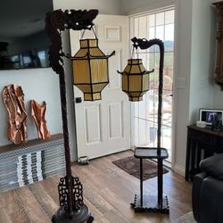 Two Antique Chinese Floor Lamps