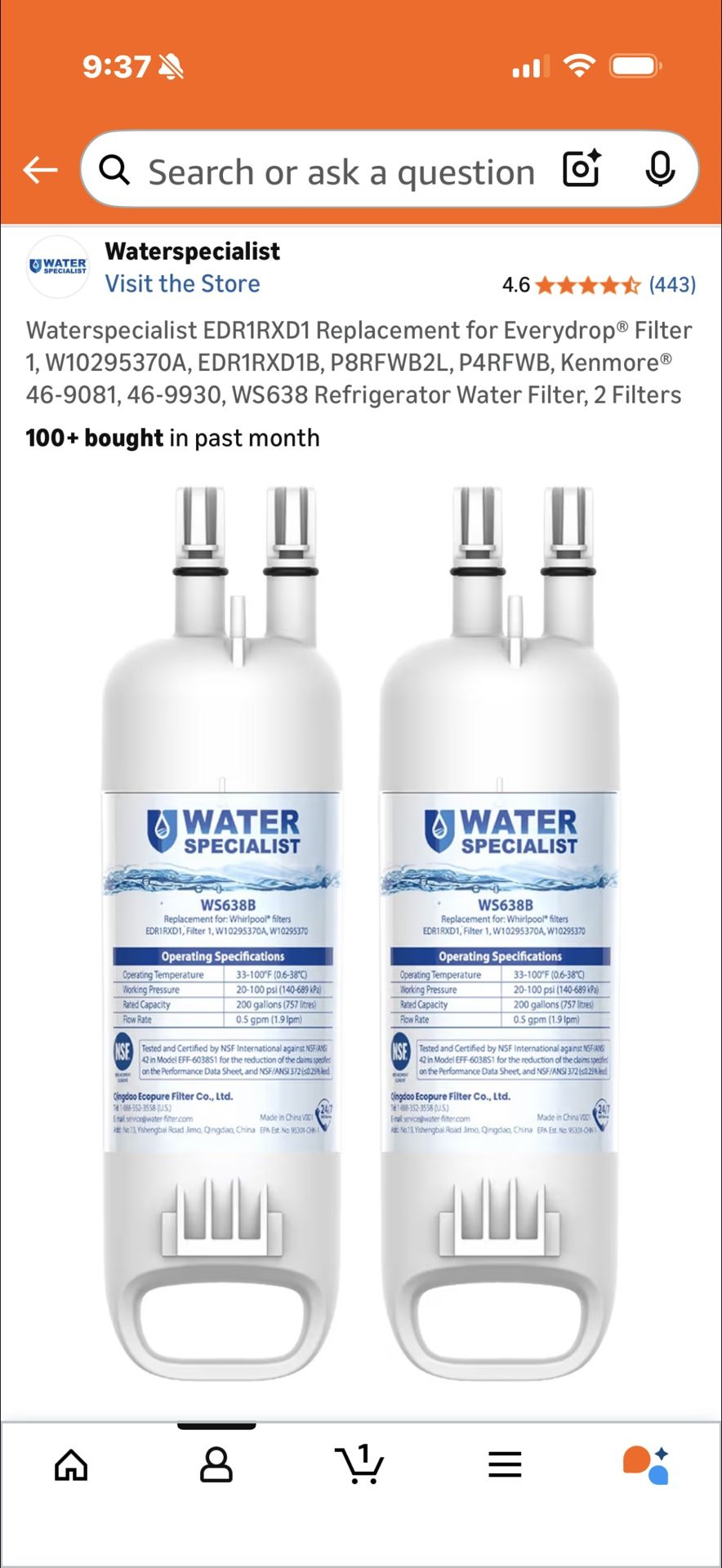 Free Refrigerator Water Filter 