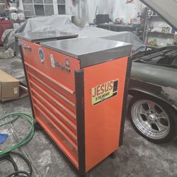 40" Sliding Lid Eight-Drawer Stainless Lid Shop Cart