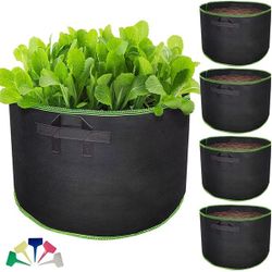 10gal Grow Bags, Aeration Fabric Pots with Handles, 5pcs 