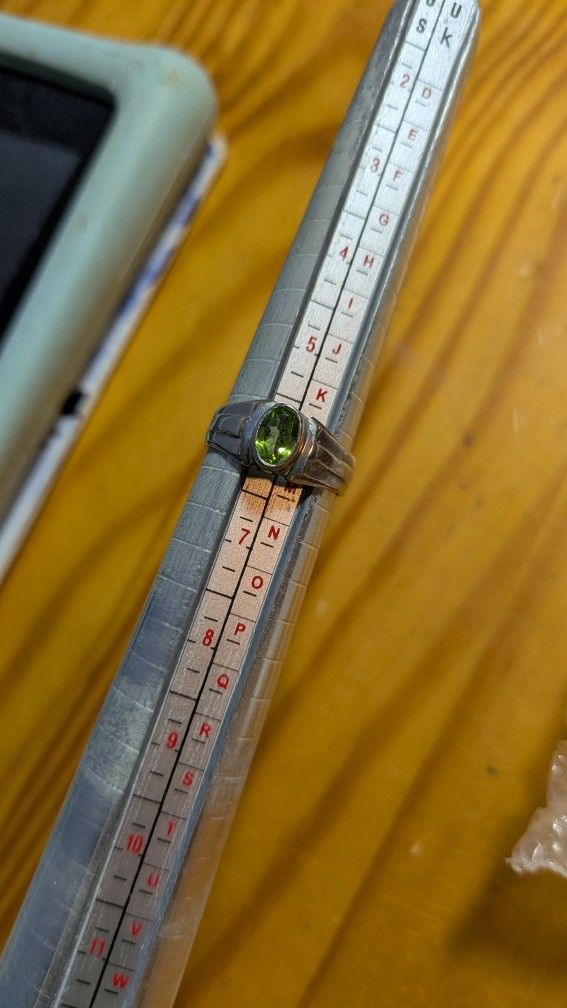 Sterling Silver peridot ring And Bracelet