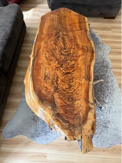 Real wood live edge coffee table