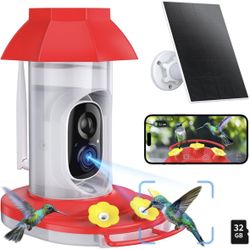 Hummingbird Feeder with Camera Solar Powered