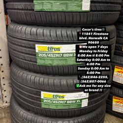 205/45R17 TBB A SET OF FOUR NEW TIRES, INCLUDES MOUNTING AND BALANCING WITH WARRANTY, ASK  ME FOR ANY SIZE OR BRAND, WE HAVE THE BEST PRICES!!