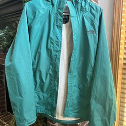 North Face Green Women’s Rain Jacket Size L
