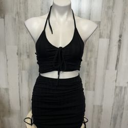Black Mini Skirt And Top 