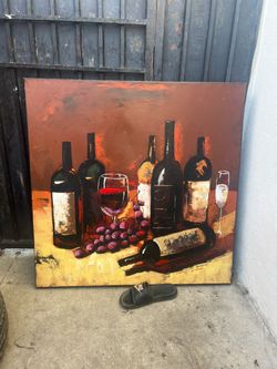 Wine and grapes painting