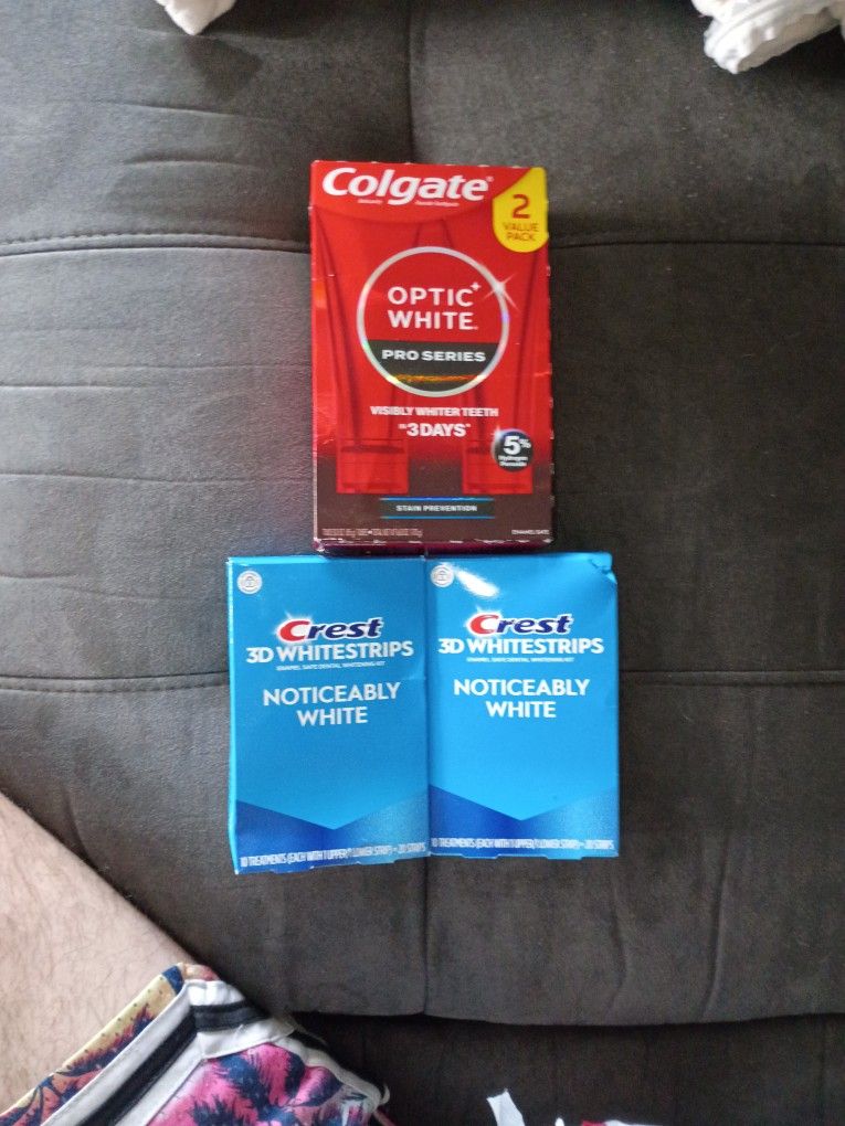 Teeth Whitening Strips And Toothpaste