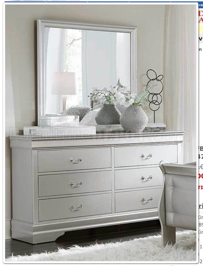 Silver Dresser With Mirror