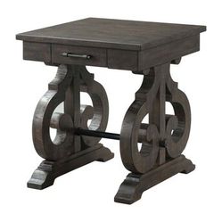 Picket House Furnishings  Stanford Smokey Walnut Wood End Table with Storage


