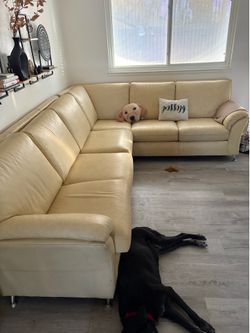 (THE LEATHER FACTORY) VINTAGE L COUCH