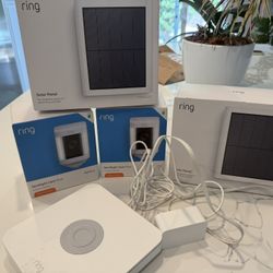 Ring Cameras, Base Station And Solar Panels