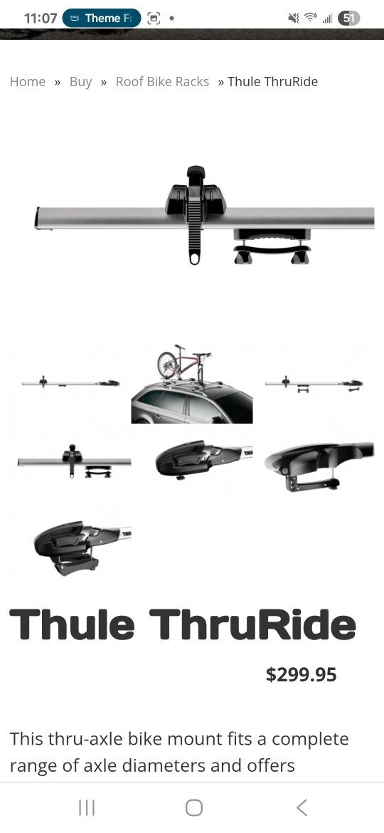 Thule Thruride Rooftop Bike Rack