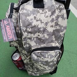 Backpack Army Comoflash Color Waterproof Canvas Material 2 Wheels New With Tag 