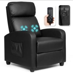 NEW MAXMASS 1pc Massage Recliner Chair Single Sofa PU Leather Padded Seat W/ Footrest