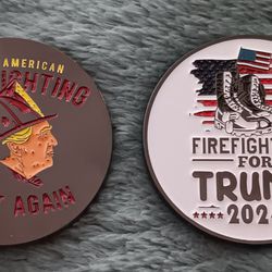 Firefighters For Trump 2024 Collectible Challenge Coin 