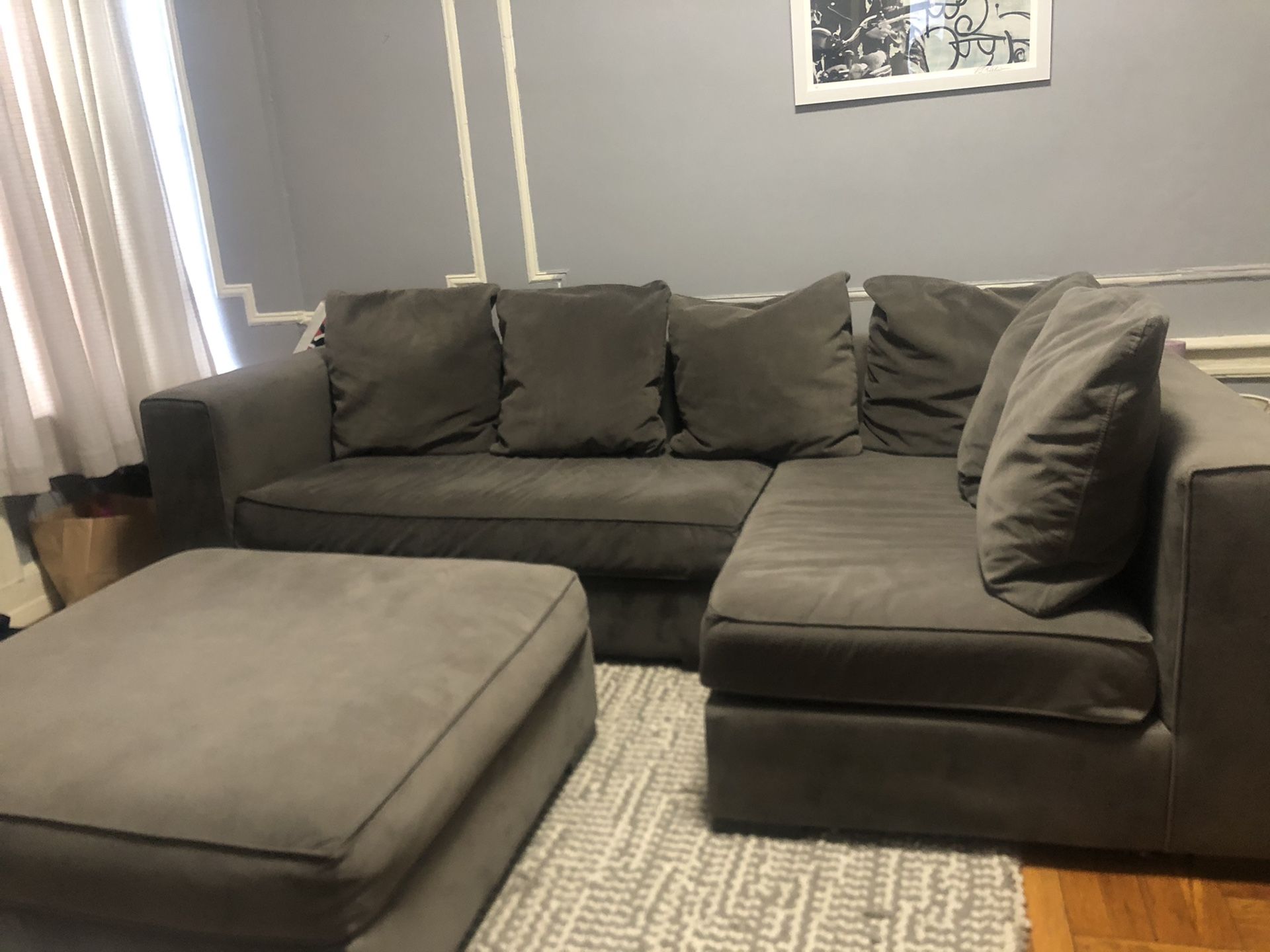 WEST ELM sofa with ottoman