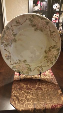 XXL floral antique plate /charger decor