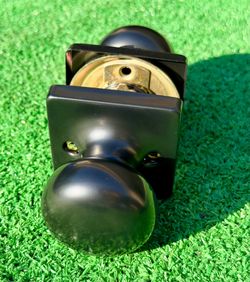 New Matte Black Passage Door Knob w/ Hardware & Instructions – Complete Set
