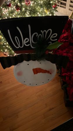 Free snowman sign For  door