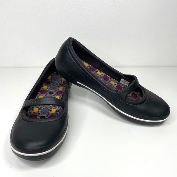 Crocs Mary Jane Slip On Flats Comfort Sz 7W 