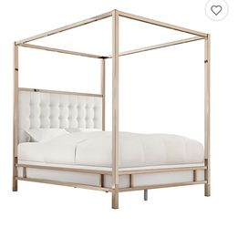 Queen Rose Gold Canopy Bed