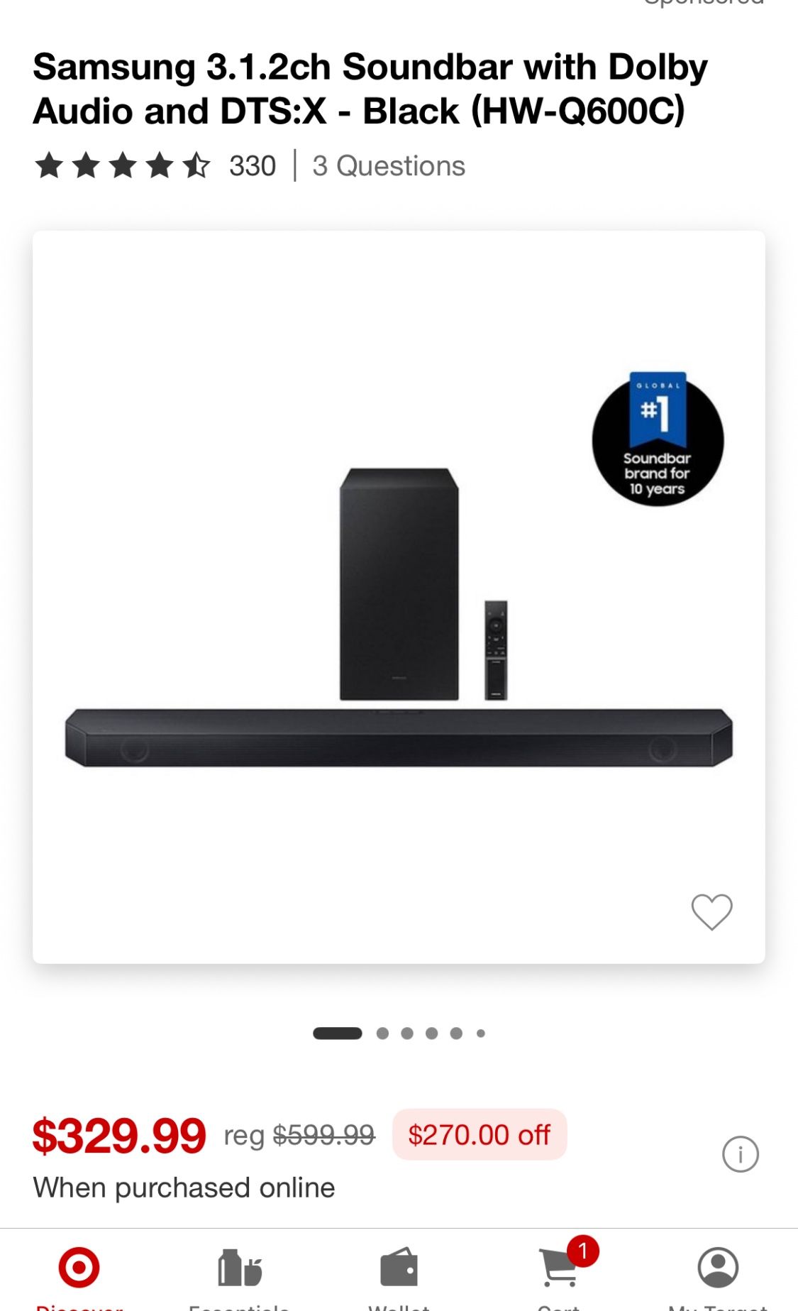 Samsung 3.1.2ch Soundbar with Dolby Audio and DTS:X -Gently Used