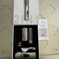 Cordless Hair Straightener Brush, 2 in 1 Curling & Straightening Brush with 200 Million Negative Ions, Mini Travel Hot Straightener Comb for Women, Fa