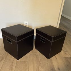 Nightstands Faux Leather Set