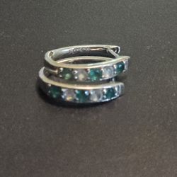 Emerald and Topaz Earrings 