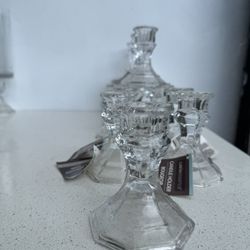 Glass Candle Stick Holder 