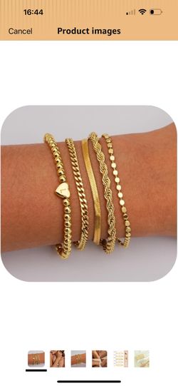 Brand New Valentines Day Gifts for Her - Gold Bracelets for Women Waterproof Stackable Heart Initial Link Charm Bracelets