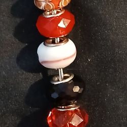 Murano Glass Keychain (Red&Black)