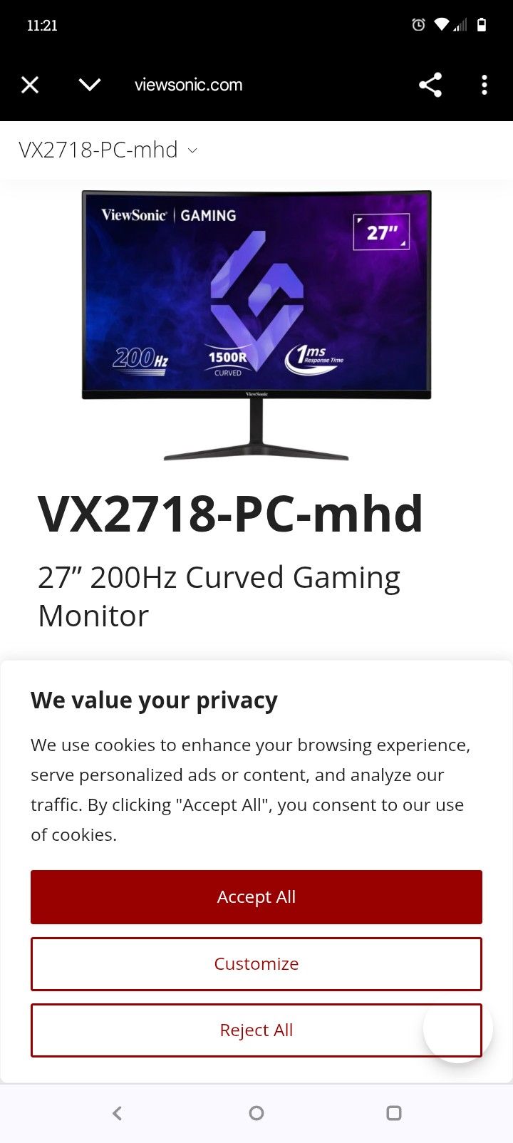 Curved Gaming Monitor 