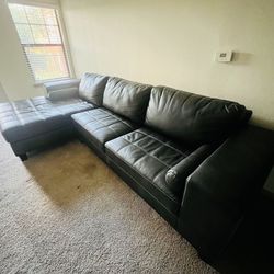 Black Leather Couch 