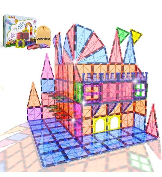 Magnetic Tiles Kids Toys for 3+ Year Old Boy and Girl Birthday Gifts, Magnet Building Blocks STEM Preschool Sensory Learning Montessori Autism Toys fo