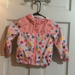 Girls Kids Eddie Bauer Rain Jacket Coat Pink Floral Size 3T