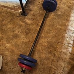 Workout Weight Bar With Weights 50lbs