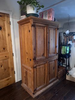 Large rustic pine cabinet