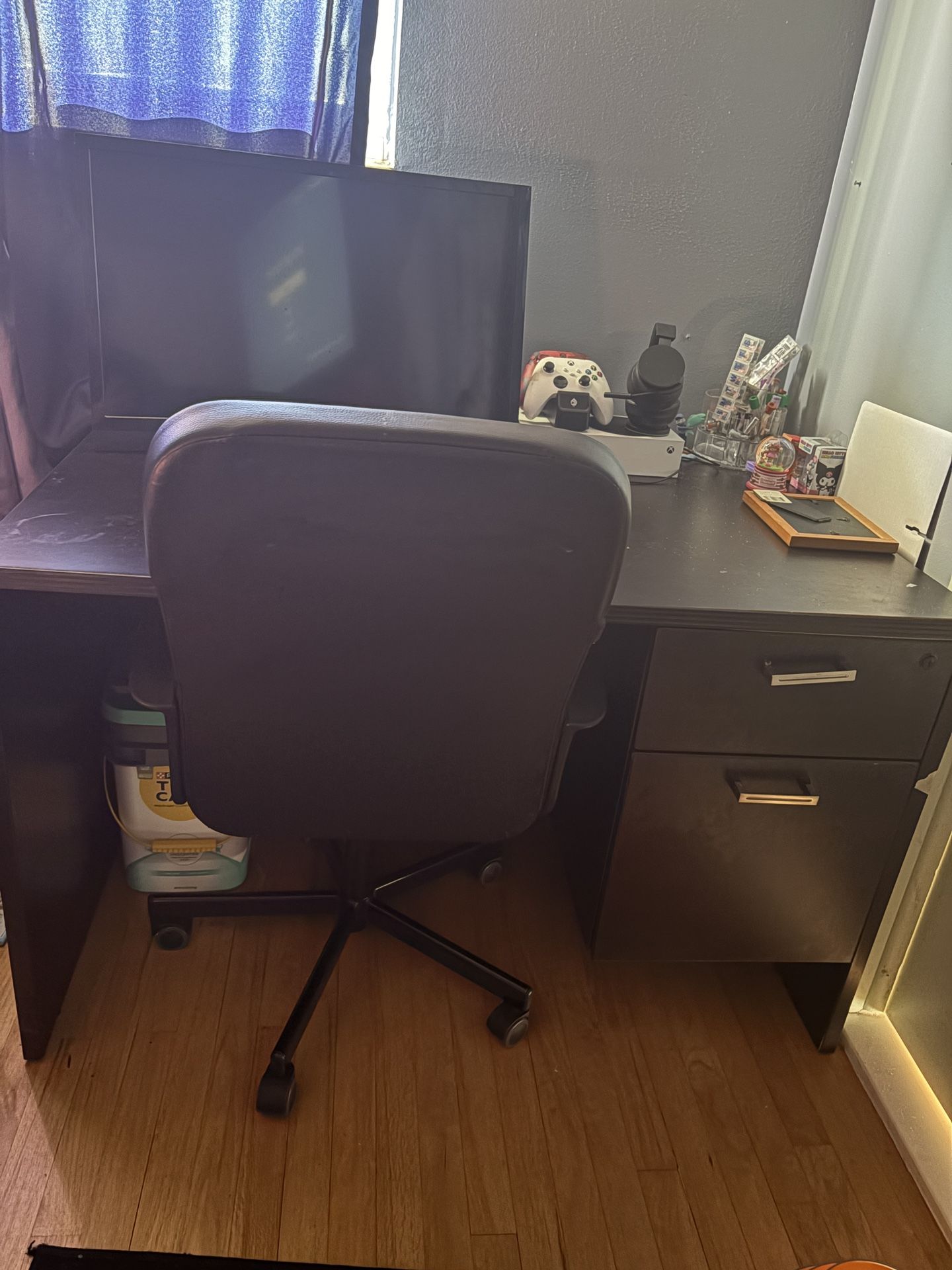 desk and chair