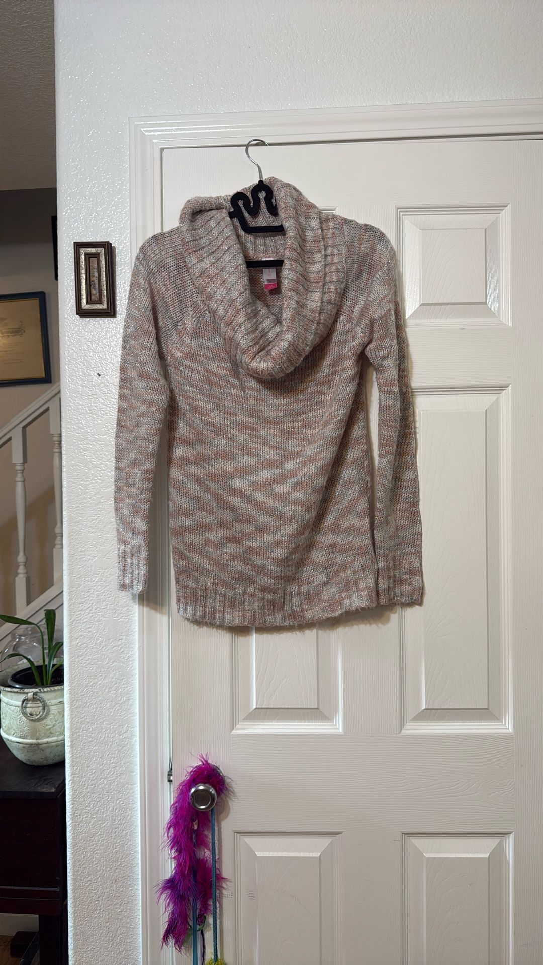 Super Cute Pink And Silver With Sparkles Sweater