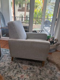 Mid-Century Modern Gray Accent Chair