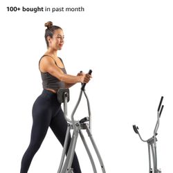 New! Sunny Health & Fitness Foldable Air Walk Elliptical, 30" inch Long Stride Full-Body Cardio Cross Trainer Glide Exercise