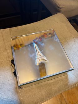 Mirrored Tray with Eiffel Tower Embellishment