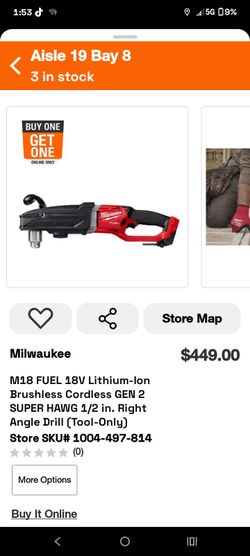 Milwaukee super hawg right angle drill 1/2"