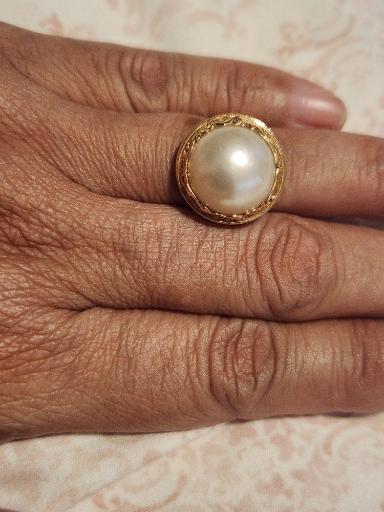 14K Ming's Mabe Size 6 Ring, Read Description