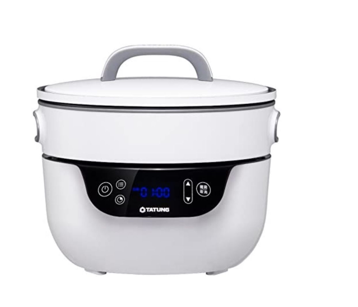 Tatung TSB-3016EA Fusion Cooker Grill Pan & Waterless Pot-4 Cooking Modes, White