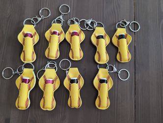 Softball Lip Balm Key Chain