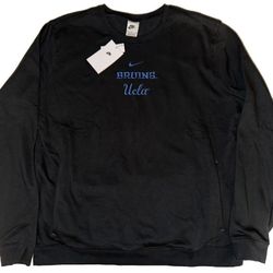 Nike UCLA Bruins Black Crewneck Sweatshirt Mens XL New Embroidered Logo $68 MSRP